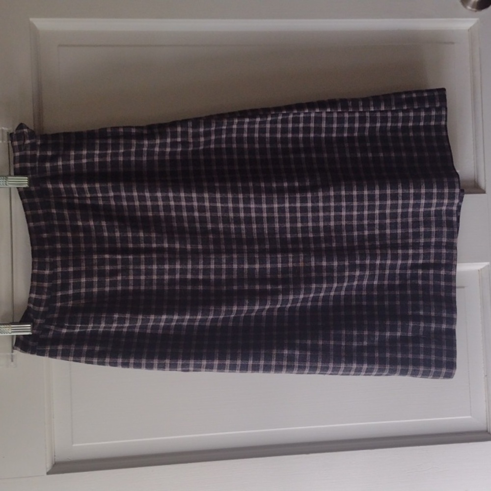 Retro Wool skirt, grey tan blue size small
